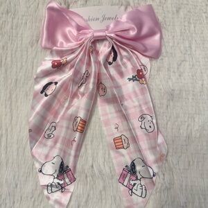 Snoopy coquette Pink plaid Satin Bow